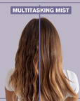 Side by side of before and after pictures of someone who used the Multitasking Mist - Alcôve Hair