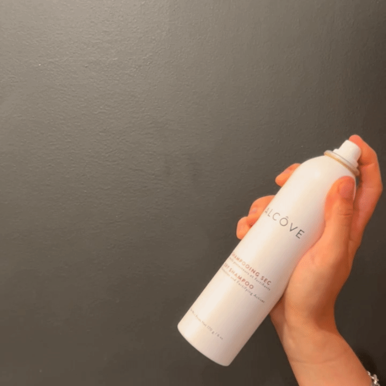 Gif showing a handing spraying the Alcove Hair Dry Shampoo - 170g - 6oz