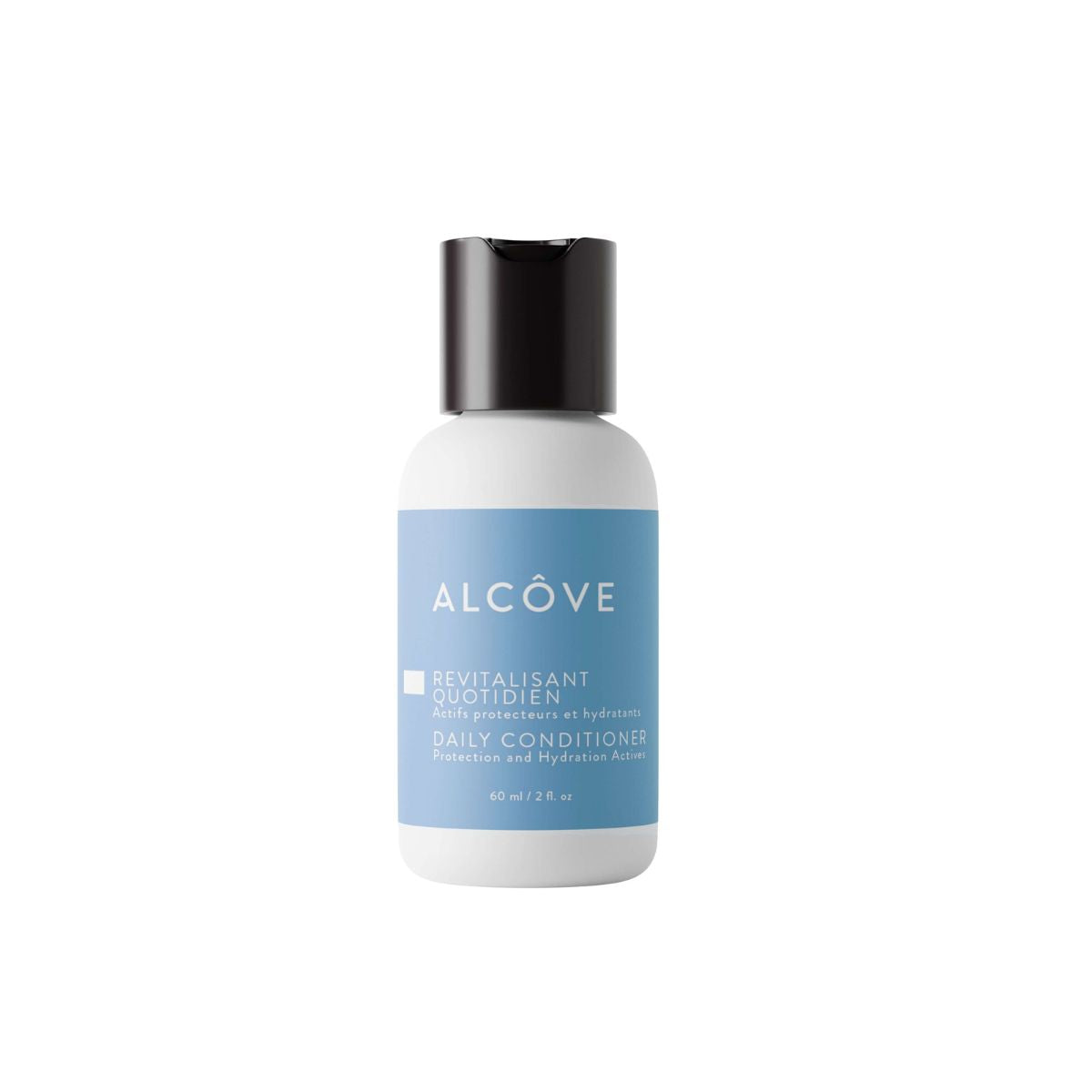 Bottle of Alcove mini daily conditioner on a white background