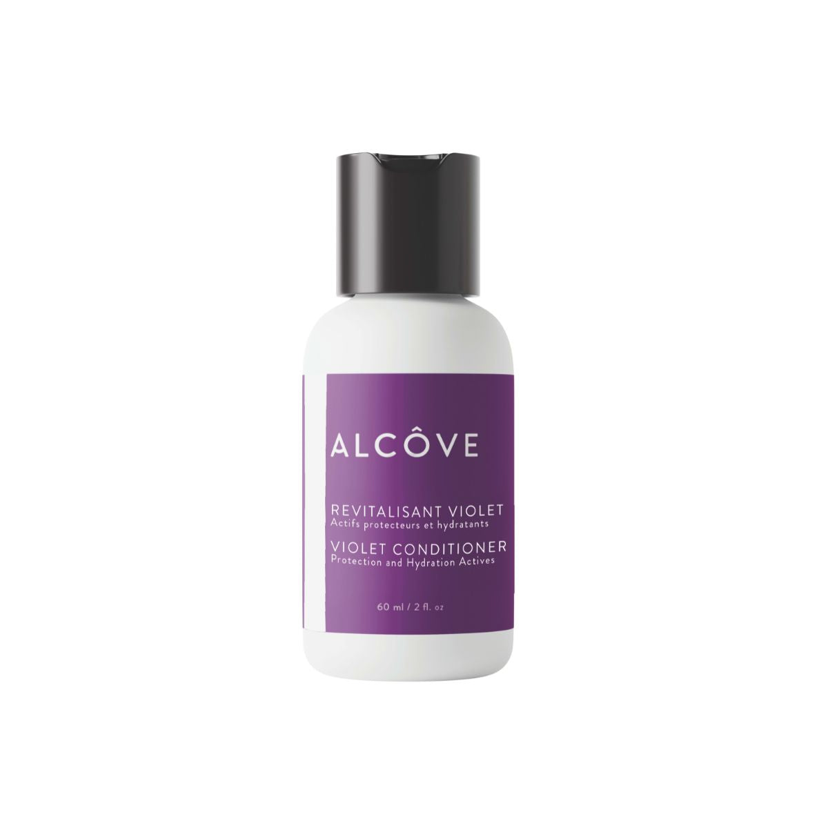 Bottle of Alcove Mini Violet Conditioner for Blonde Hair 60 ml