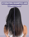 Side by side before and after picture of someone who used the Alcove hydrating conditioner